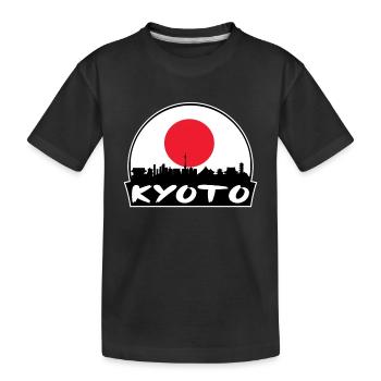 Kyoto Japon Flag Skyline Silhouette Voyage - T-shirt bio Premium Enfant - noir - Devant