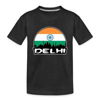 Delhi Inde Flag Skyline Silhouette Voyage - T-shirt bio Premium Enfant - noir - Devant