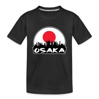 Osaka Japon Flag Skyline Silhouette Voyage - T-shirt bio Premium Enfant - noir - Devant