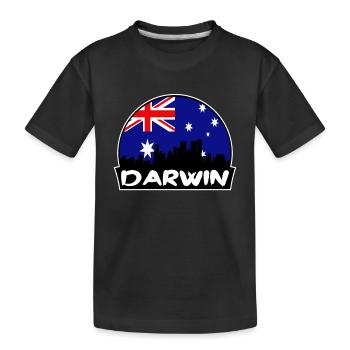 Darwin Australie Flag Skyline Silhouette Voyage - T-shirt bio Premium Enfant - noir - Devant