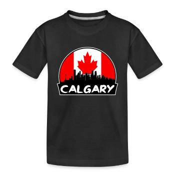 Calgary Canada Flag Skyline Silhouette Voyage - T-shirt bio Premium Enfant - noir - Devant