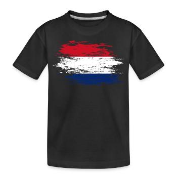 Holland flag used - Kids' Premium Organic T-Shirt - black - Front