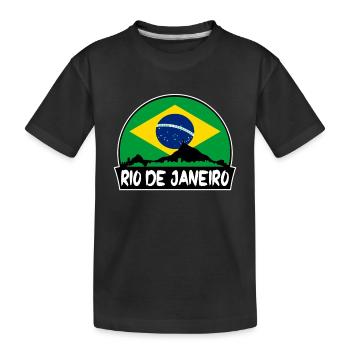 Rio de Janeiro Brésil Flag Skyline Silhouette - T-shirt bio Premium Enfant - noir - Devant