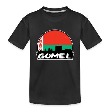 Gomel Weißrussland Flagge Skyline Silhouette Reisen - Kinder Premium Bio T-Shirt - Schwarz - Vorne
