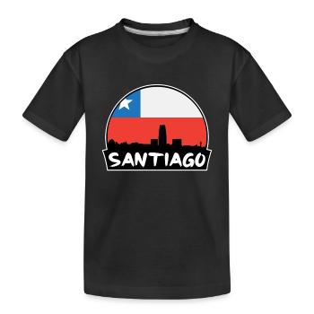 Santiago Chili Flag Skyline Silhouette Voyage - T-shirt bio Premium Enfant - noir - Devant