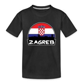 Zagreb Croatie Flag Skyline Silhouette Voyage - T-shirt bio Premium Enfant - noir - Devant