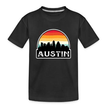 Austin Texas USA Flag Skyline Souvenir de voyage - T-shirt bio Premium Enfant - noir - Devant