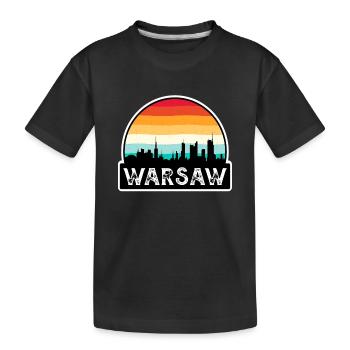 Warschau Polen Flagge Skyline Reisesouvenir - Kinder Premium Bio T-Shirt - Schwarz - Vorne