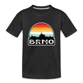 Brünn Tschechien Flagge Skyline Reisesouvenir - Kinder Premium Bio T-Shirt - Schwarz - Vorne