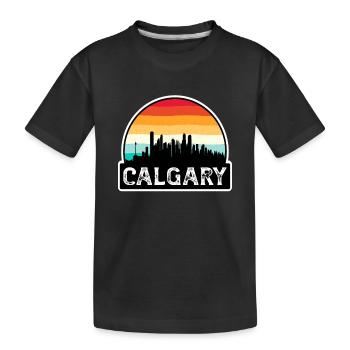 Calgary Canada Flag Skyline Souvenir de voyage - T-shirt bio Premium Enfant - noir - Devant