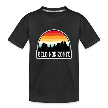 Belo Horizonte Brésil Flag Skyline Souvenir de voyage - T-shirt bio Premium Enfant - noir - Devant