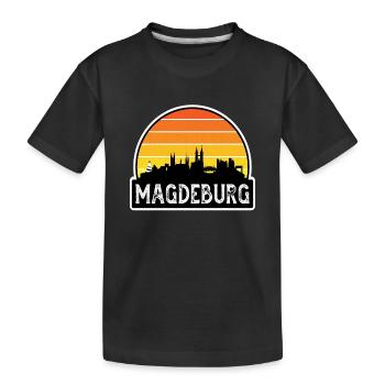 Magdebourg Allemagne Flag Skyline Souvenir de voyage - T-shirt bio Premium Enfant - noir - Devant