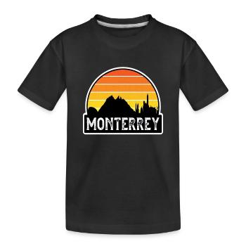 Monterrey Mexiko Flagge Skyline Reisesouvenir - Kinder Premium Bio T-Shirt - Schwarz - Vorne