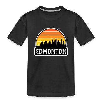 Edmonton Canada Flag Skyline Souvenir de voyage - T-shirt bio Premium Enfant - noir - Devant