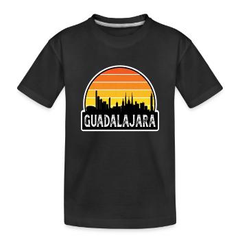 Guadalajara Mexico Flag Skyline Travel Souvenir - Kids' Premium Organic T-Shirt - black - Front