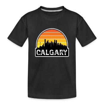 Calgary Canada Flag Skyline Souvenir de voyage - T-shirt bio Premium Enfant - noir - Devant