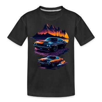 Klassischer Sportwagen - Kinder Premium Bio T-Shirt - Schwarz - Vorne