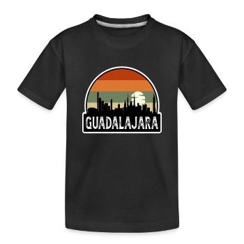 Guadalajara Mexico Flag Skyline Travel Souvenir - Kids' Premium Organic T-Shirt - black - Front
