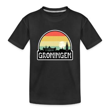 Groningue Pays-Bas Flag Skyline Souvenir de voyage - T-shirt bio Premium Enfant - noir - Devant