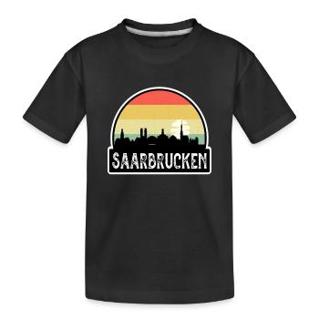 Sarrebruck Allemagne Flag Skyline Souvenir de voyage - T-shirt bio Premium Enfant - noir - Devant