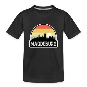 Magdebourg Allemagne Flag Skyline Souvenir de voyage - T-shirt bio Premium Enfant - noir - Devant
