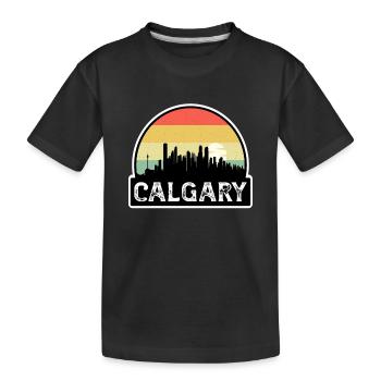 Calgary Canada Flag Skyline Souvenir de voyage - T-shirt bio Premium Enfant - noir - Devant