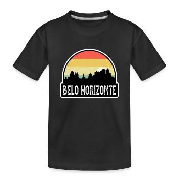 Belo Horizonte Brésil Flag Skyline Souvenir de voyage - T-shirt bio Premium Enfant - noir - Devant