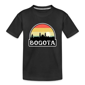 Bogota Kolumbien Flagge Skyline Reisesouvenir - Kinder Premium Bio T-Shirt - Schwarz - Vorne