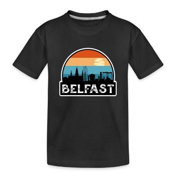 Belfast Irlande du Nord Flag Skyline Travel Souve - T-shirt bio Premium Enfant - noir - Devant