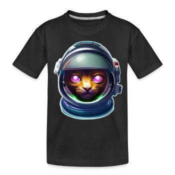 Astronaut Cat of the Future - Kids' Premium Organic T-Shirt - black - Front