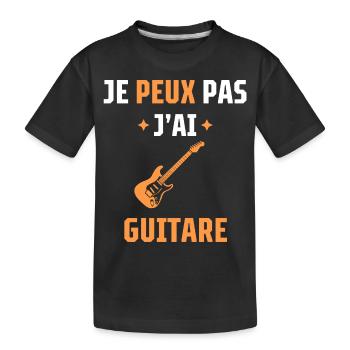 je peux pas j'ai guitare - T-shirt bio Premium Enfant - noir - Devant