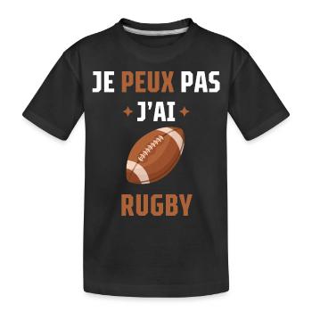 je peux pas j'ai rugby - T-shirt bio Premium Enfant - noir - Devant
