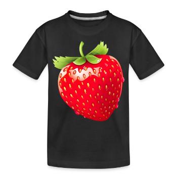 Erdbeere Erdbeeren für einen Erdbeer Liebhaber - Kinder Premium Bio T-Shirt - Schwarz - Vorne