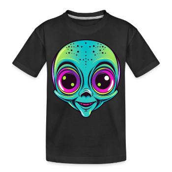 Cute Halloween Alien - Kids' Premium Organic T-Shirt - black - Front