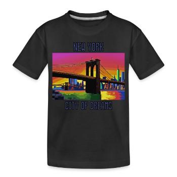 New York Stadt der Träume - Kinder Premium Bio T-Shirt - Schwarz - Vorne