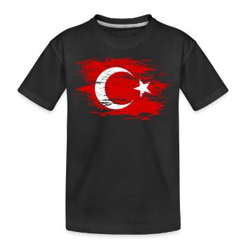 Türkei Flagge used - Kinder Premium Bio T-Shirt - Schwarz - Vorne