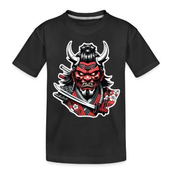 Samurai-Krieger - Japan - Dämon - Kinder Premium Bio T-Shirt - Schwarz - Vorne