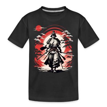 Samurai-Krieger - Japan - Dämon - Kinder Premium Bio T-Shirt - Schwarz - Vorne