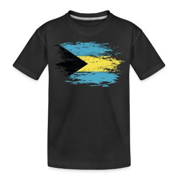 Bahamas Flagge used - Kinder Premium Bio T-Shirt - Schwarz - Vorne