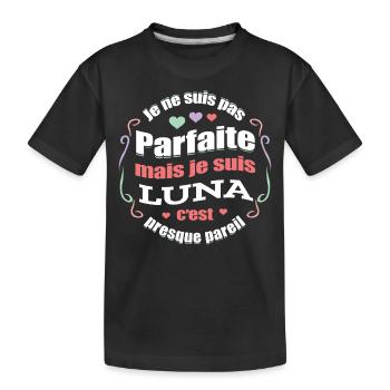 LUNA PARFAITE - PRENOM LUNA - T-shirt bio Premium Enfant - noir - Devant
