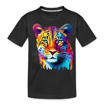 Éclaboussures de peinture léopard colorées éclaboussures de peinture - T-shirt bio Premium Enfant - noir - Devant
