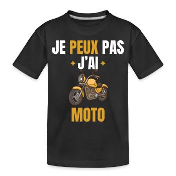 Je peux pas j'ai moto - T-shirt bio Premium Enfant - noir - Devant