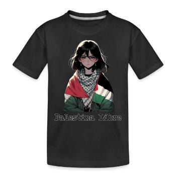 Befreites Palästina-Mädchen - Kinder Premium Bio T-Shirt - Schwarz - Vorne