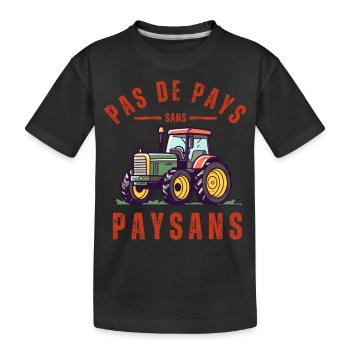 Pas de pays sans paysans - T-shirt bio Premium Enfant - noir - Devant