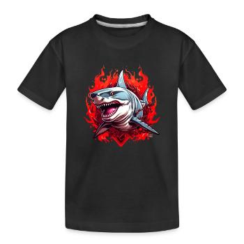 Fin City Street Swag | Shark Streetwear Collection - Kinder Premium Bio T-Shirt - Schwarz - Vorne