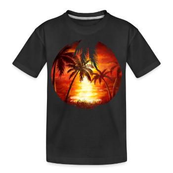 Coucher de soleil sur Palm Beach - T-shirt bio Premium Enfant - noir - Devant