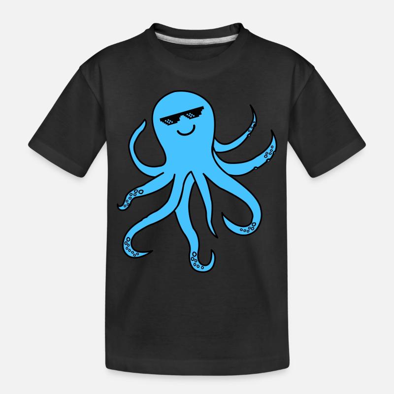 Pieuvre Pieuvre Cool Smile - T-shirt bio Premium Enfant - noir