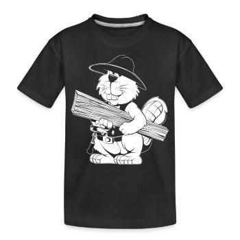 Caricature de charpentier - T-shirt bio Premium Enfant - noir - Devant