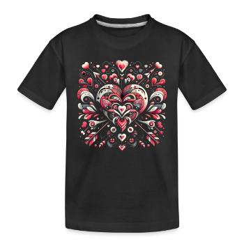 Heart Fusion Eleganz - Kinder Premium Bio T-Shirt - Schwarz - Vorne