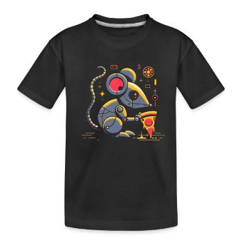 Cybernetic Pizza Enjoyment - Kids' Premium Organic T-Shirt - black - Front